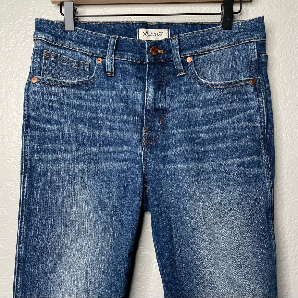Madewell 9" Mid-Rise Skinny Jeans in York Wash: Rip and Repair Edition Denim - Picture 3 of 13